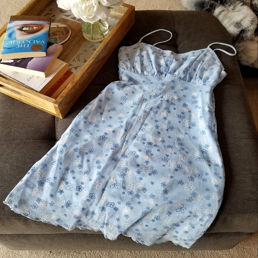 Mini Fitted Baby Blue Spaghetti Strap Dress